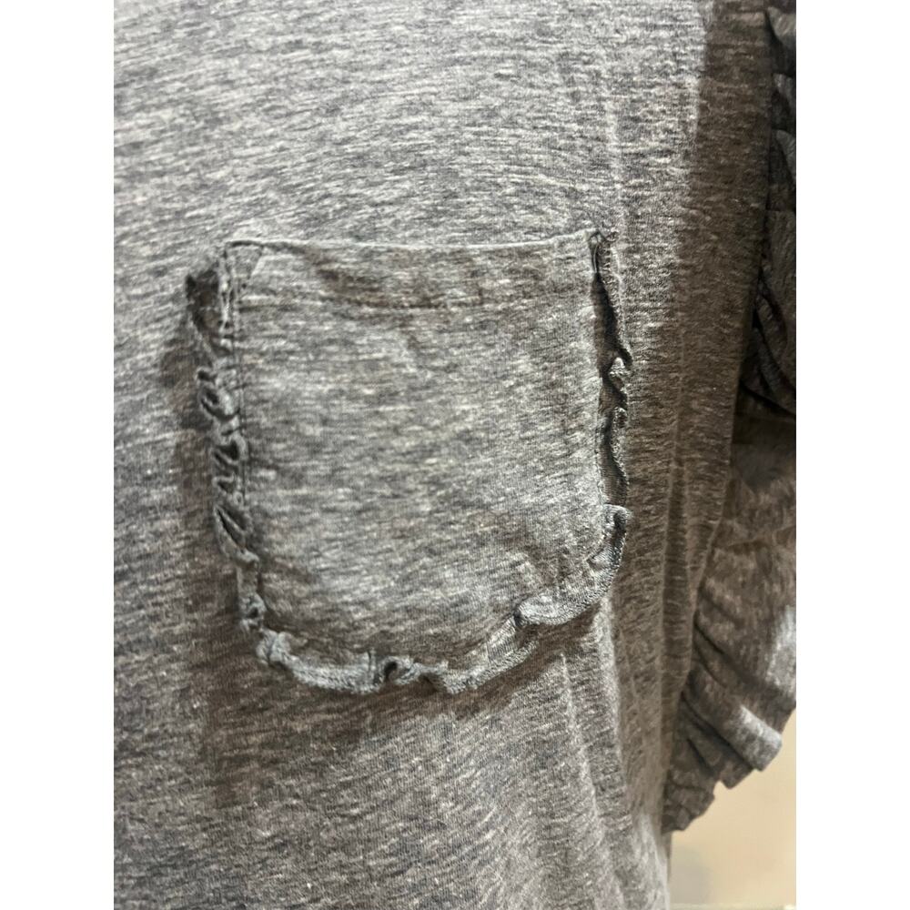 Grey Ruffle Sleeve Tank with Pocket - Picture 2 of 7